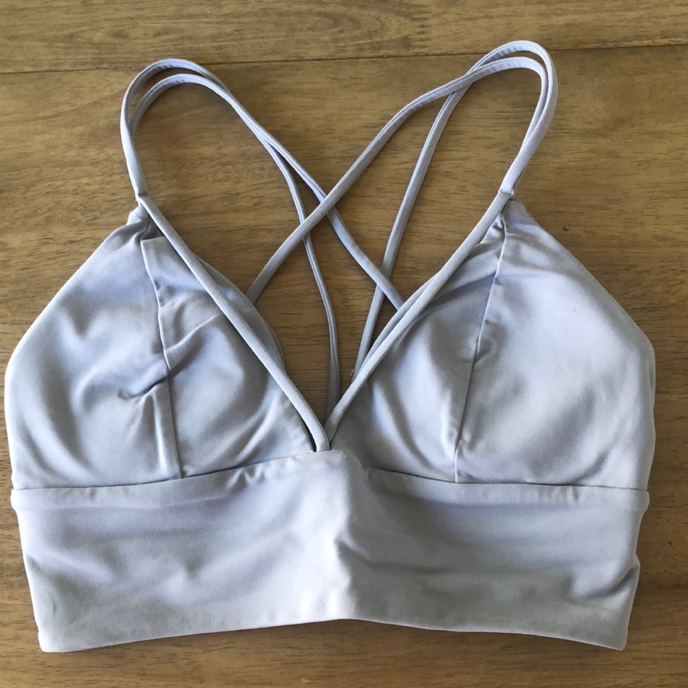 BUNDLE Lululemon yoga bra, taupe color, size 4 and yoga bra black mesh, size 4.